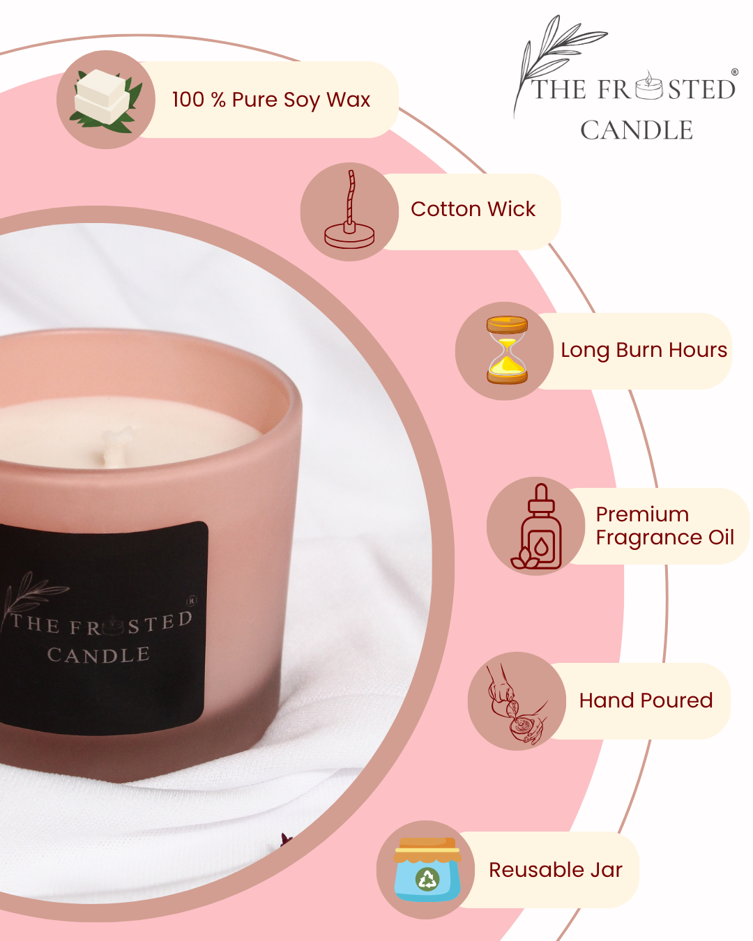 Floral Breeze | Dark Rose | Soy Wax Candle | MANAM