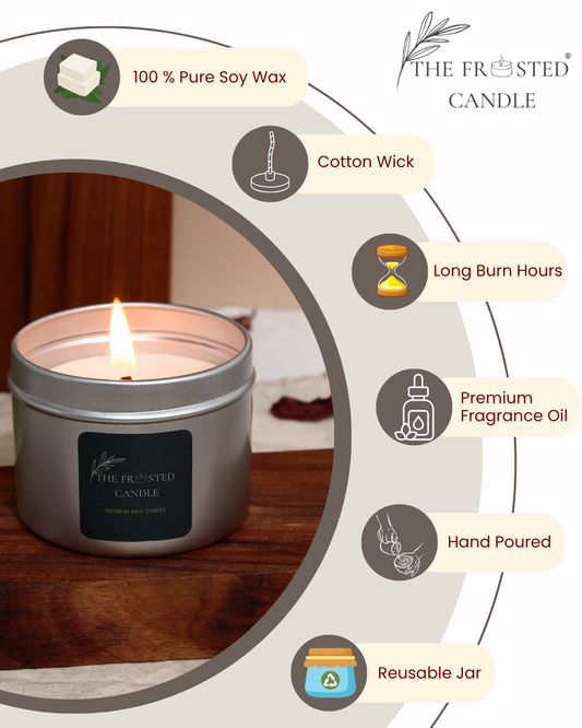 Romantic Blossom | Geranium & Saffron | Soy Wax Candle | MANAM (Premium Tin)