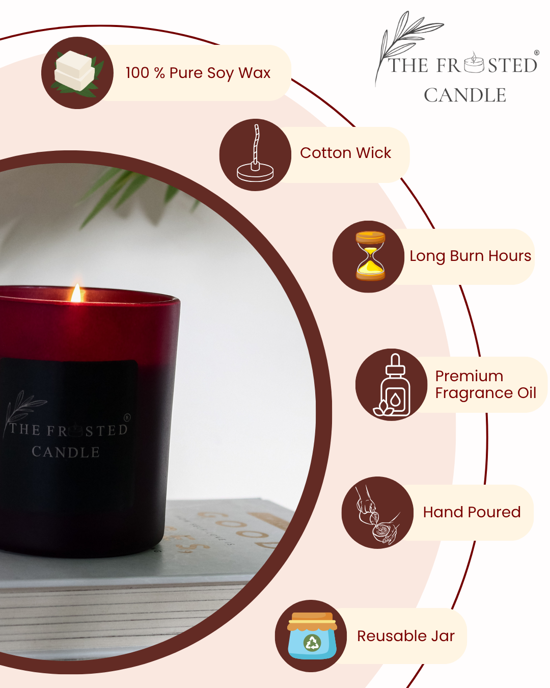 Floral Breeze | Dark Rose | Soy Wax Candle | NAYAM