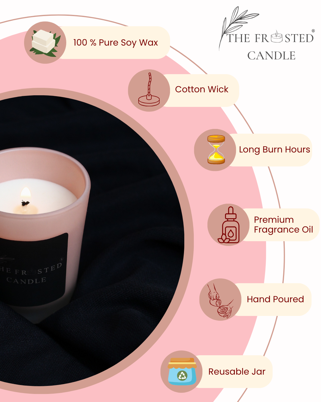 Floral Breeze | Dark Rose | Soy Wax Candle | OLI