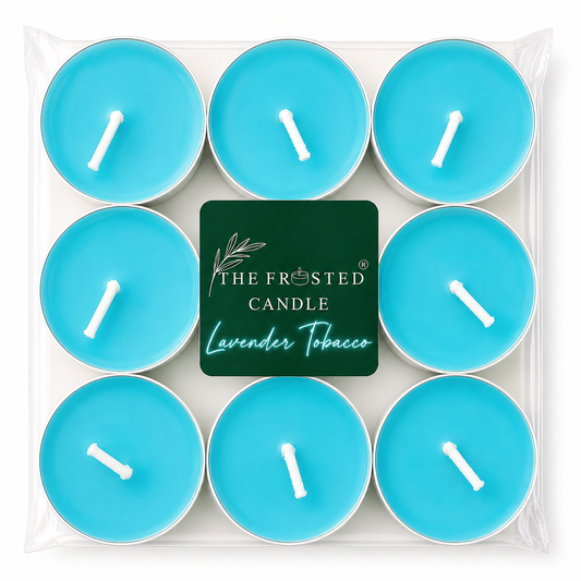 Lavender Tobacco | Scented Soy Wax Tealight Candles | Pack of 18