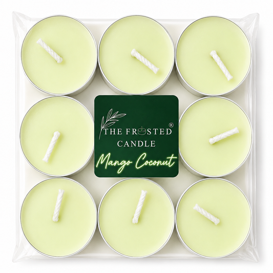 Mango Coconut | Scented Soy Wax Tealight Candles | Pack of 18