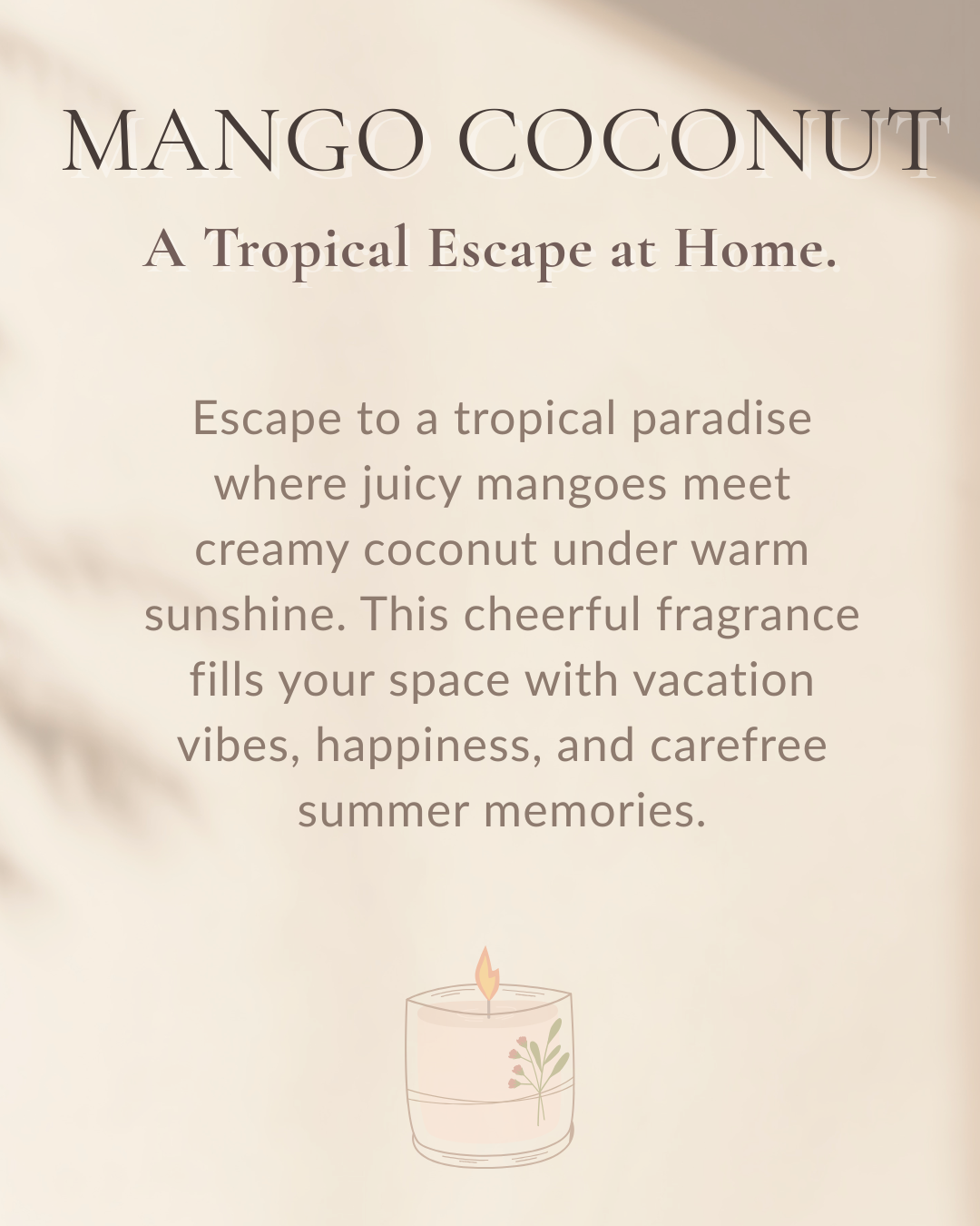 Tropical Fusion | Mango & Coconut | Soy Wax Candle | OLI